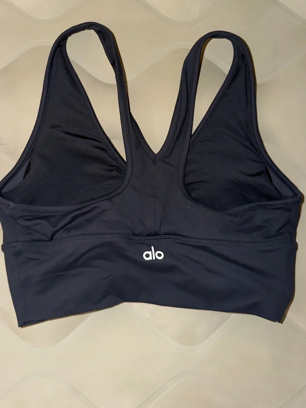 ALO Yoga Black Racerback Swim Crop Top with Supportive Fit